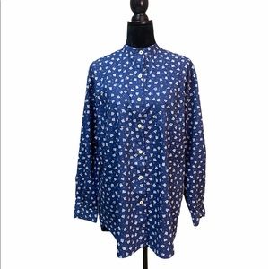 Eddie Bauer floral button down blouse